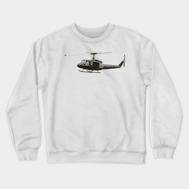 UH-1 Huey Helicopter Crewneck Sweatshirt by Dirty Custard Designs 